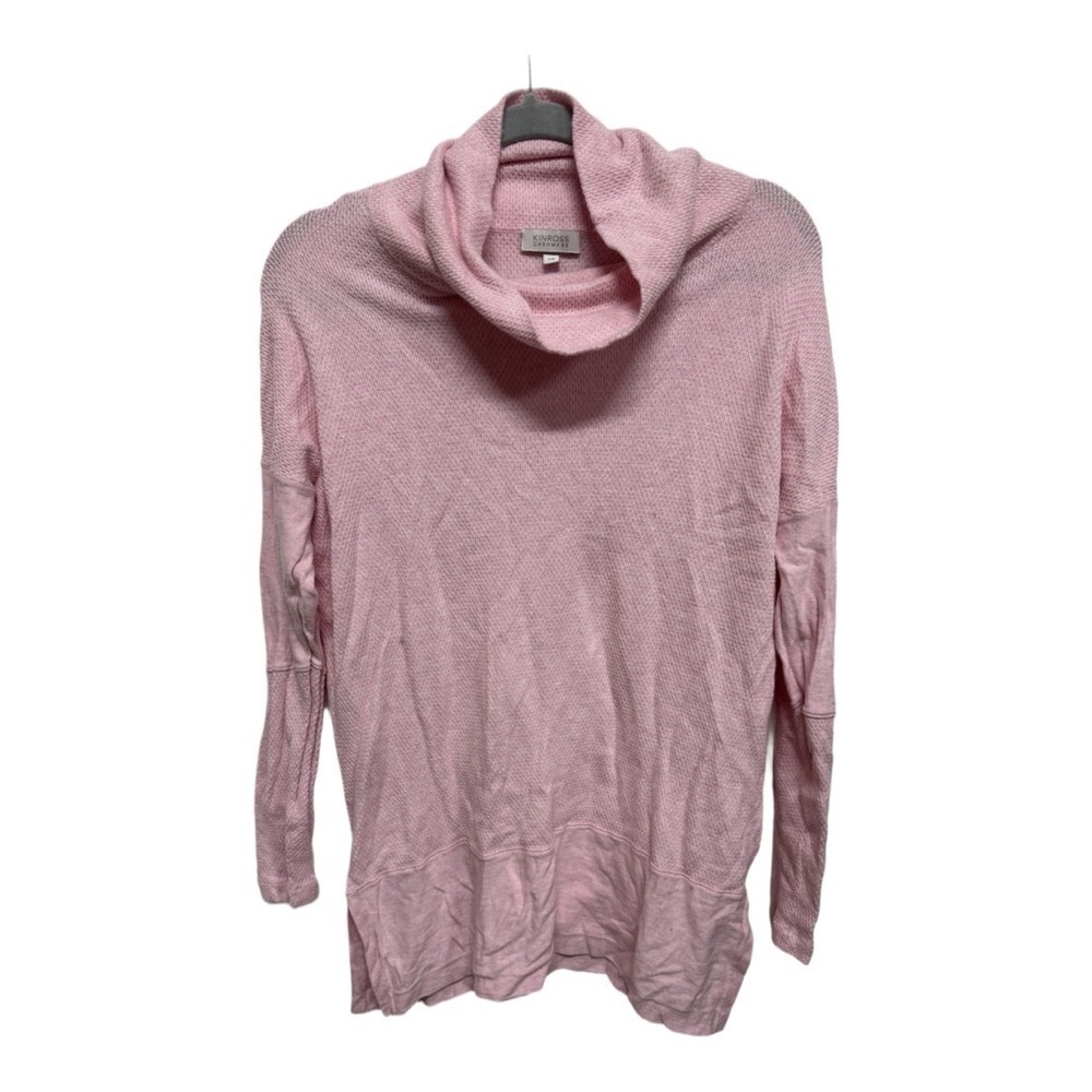 Kinross Cashmere Pink Cashmere Blend Mock Neck Sweater Pink Size Small